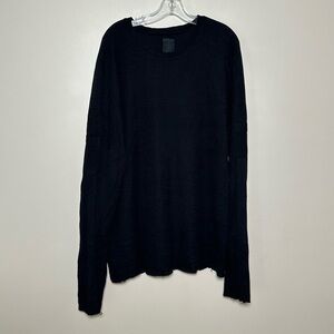 Thom Krom long sleeve distressed 100% cotton shirt Men Black